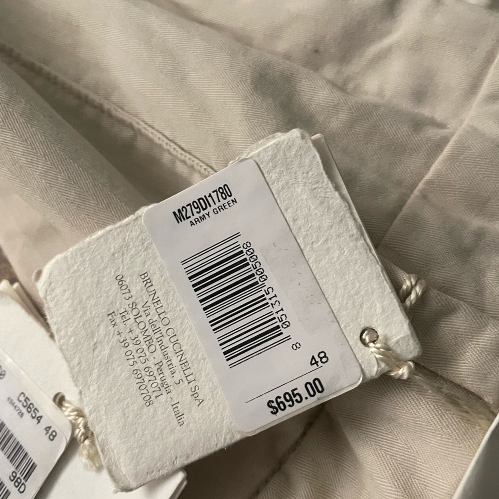 Brunello Cucinelli Leisure Fit Cotton Pants Sz 48/34 US - Picture 7 of 10